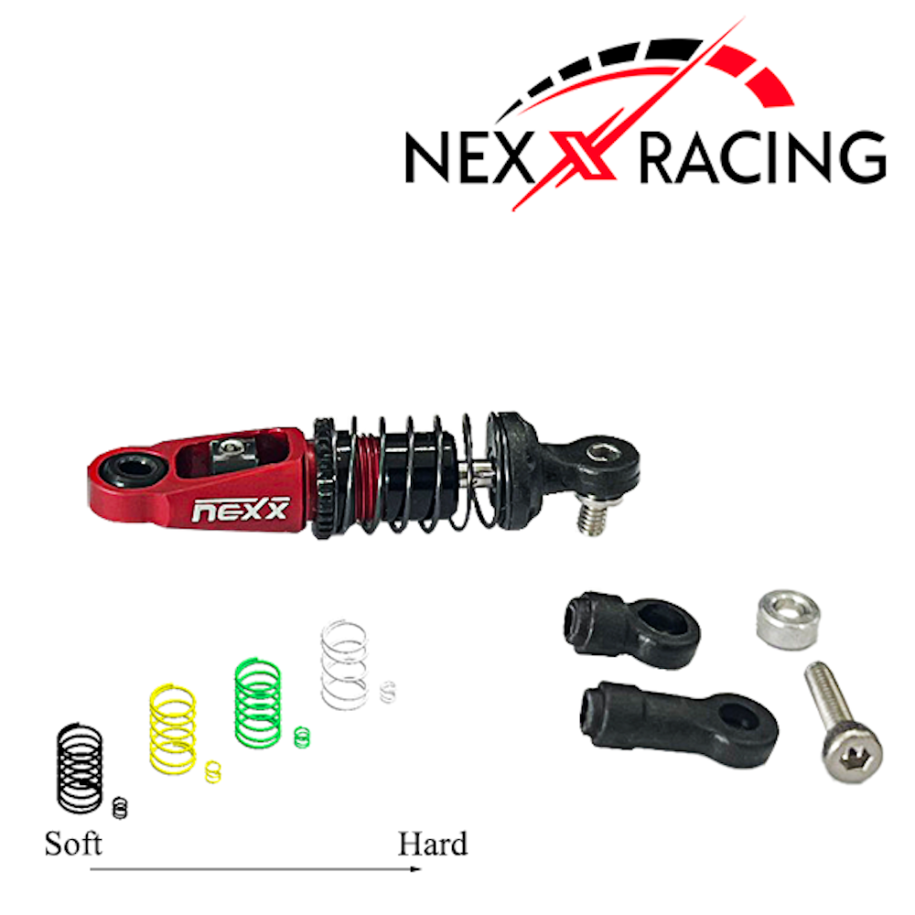 NXUSA-300-60 Nexx Racing Ammortizzatore ad olio Premium a doppia molla Centrale (Rosso)