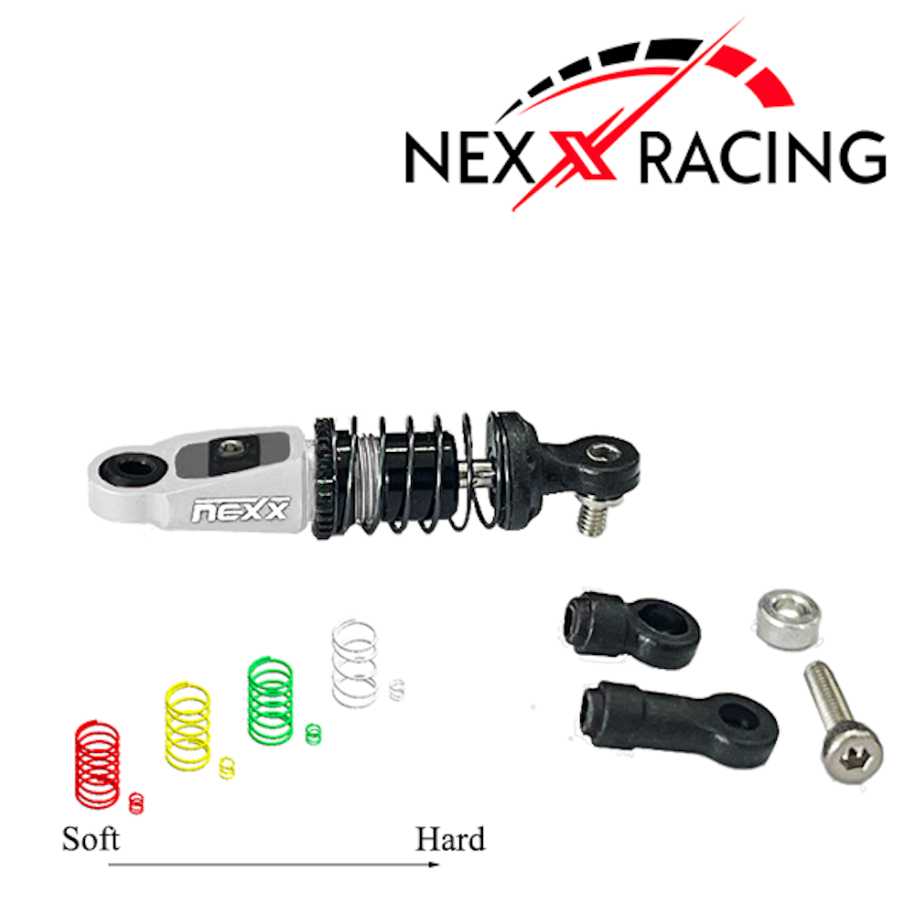 NXUSA-300-60 Nexx Racing Ammortizzatore ad olio Premium a doppia molla Centrale (Silver)