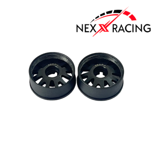 NXUSA-EVO-F+0 Nexx Racing “JUD” threaded carbon-fiber reinforced EVO Flanged Front Wheels for Mini-Z