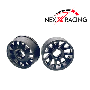 NXUSA-EVO-F+0 Nexx Racing “JUD” threaded carbon-fiber reinforced EVO Flanged Front Wheels for Mini-Z