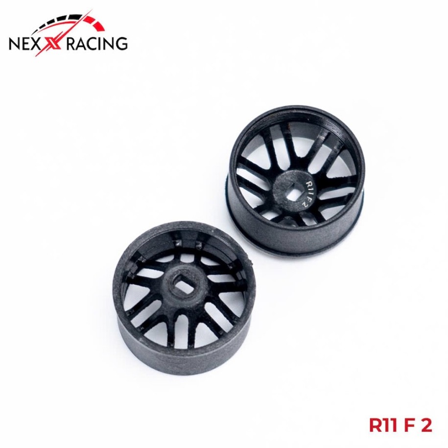 NXUSA-EVOAWD-R+2 Nexx Racing “JUD” threaded carbon-fiber reinforced EVO AWD Flanged Rear Wheels (2) pcs for Mini-Z