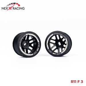 NXUSA-EVOAWD-R+2 Nexx Racing “JUD” threaded carbon-fiber reinforced EVO AWD Flanged Rear Wheels (2) pcs for Mini-Z