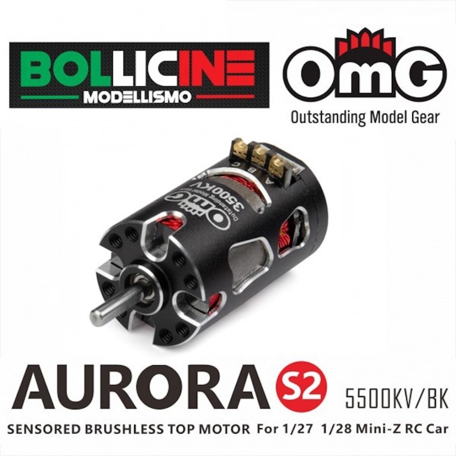 OMG-MT-AURORA-S2-2500KV/BL Sensored brushless top motor for 1/27 and 1/28 Mini-Z RC Car