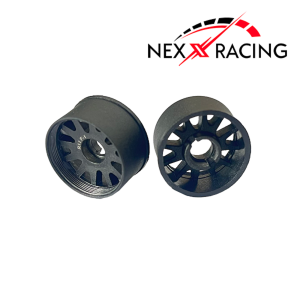 NXUSA-EVO-R+0 14 mm Nexx Racing “JUD” threaded carbon-fiber reinforced EVO Flanged Rear Wheels for Mini-Z