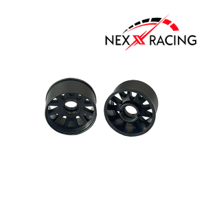 NXUSA-EVO-R+0 14 mm Nexx Racing “JUD” threaded carbon-fiber reinforced EVO Flanged Rear Wheels for Mini-Z