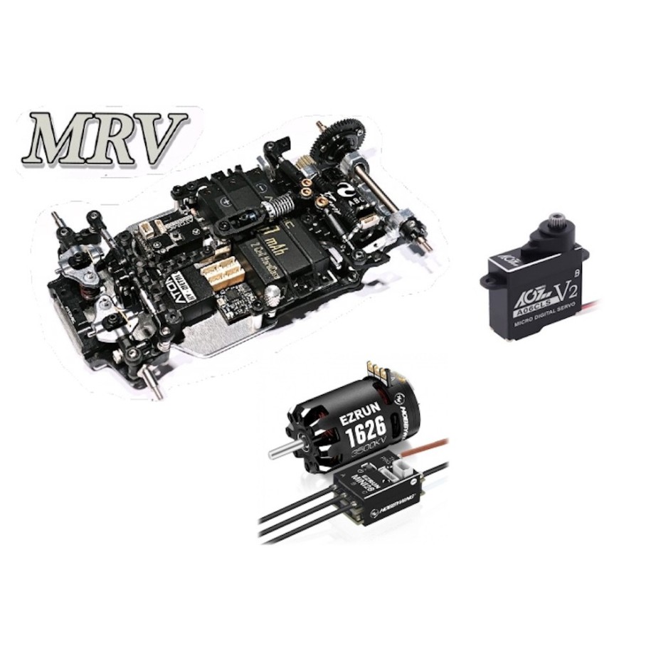 MRV 1:28 V-Link RWD Chassis + Combo Hobbywing Mini28 1626SD 3500kV + AGFRC A06CLS V2 BLACK