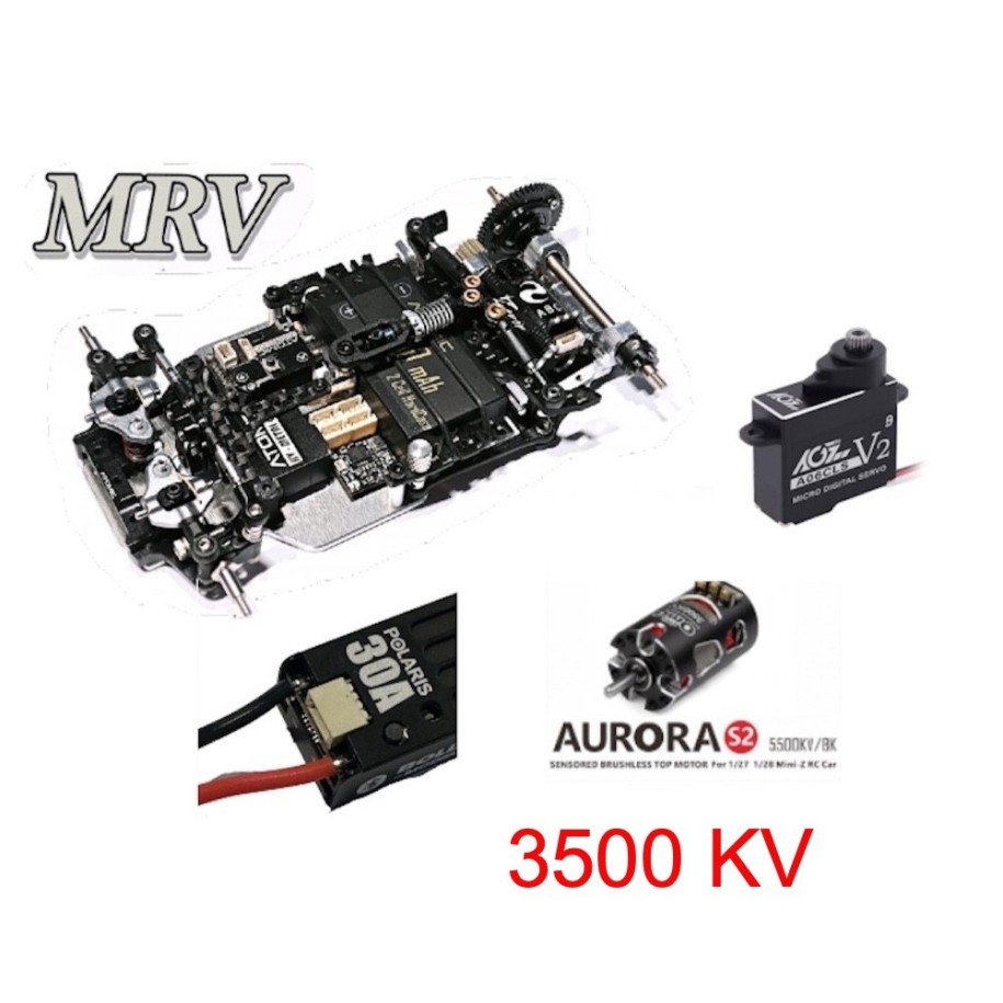 MRV 1:28 V-Link RWD Chassis + NEW POLARIS DR-30A Sensored + OMG-MT-AURORA-S2-3500KV + AGFRC A06CLS V2 BLACK