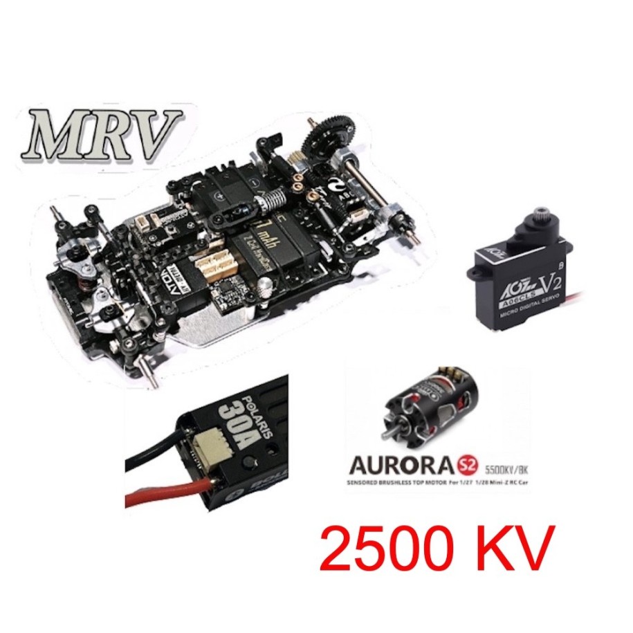 MRV 1:28 V-Link RWD Chassis + NEW POLARIS DR-30A Sensored + OMG-MT-AURORA-S2-2500KV + AGFRC A06CLS V2 BLACK