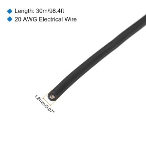 Bollicine 20 AWG/ 1.8mm Cavo in silicone di alta qualità Nero ( 1 Mt )
