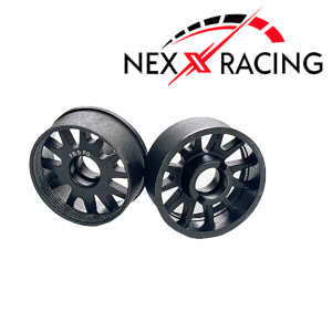 NXUSA-EVO-F+1 Nexx Racing “JUD” threaded carbon-fiber reinforced EVO Flanged Front Wheels for Mini-Z
