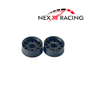 NXUSA-EVO-F+1 Nexx Racing “JUD” threaded carbon-fiber reinforced EVO Flanged Front Wheels for Mini-Z