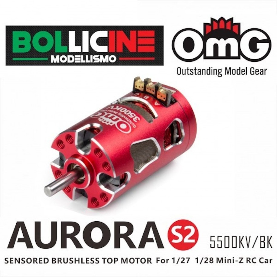 OMG-MT-AURORA-S2-5500KV Sensored brushless top motor for 1/27 and 1/28 Mini-Z RC Car