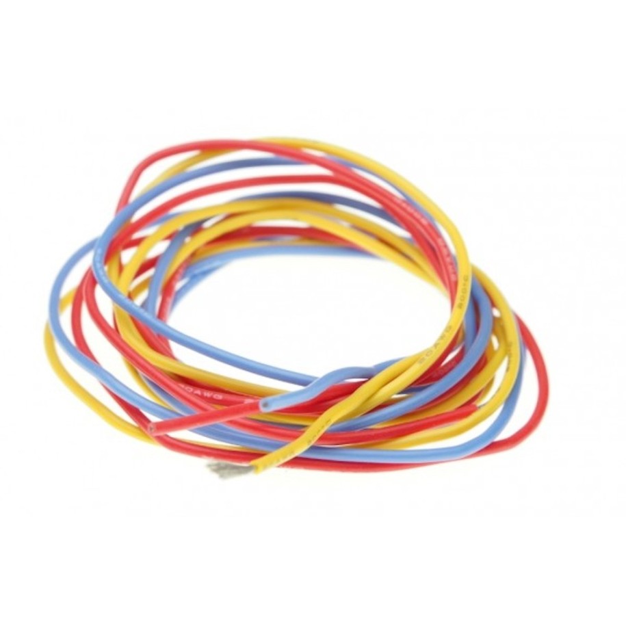 PN Racing Mini-Z 20 AWG Cavi in Silicone (RED/YELLOW/BLUE 1METER)