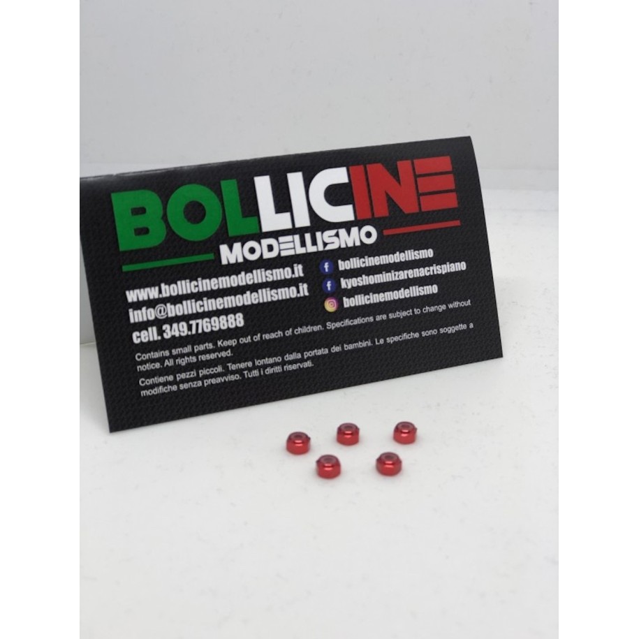 Bollicine dadi ruota MiniZ in alluminio Rossi 2mm  4pz