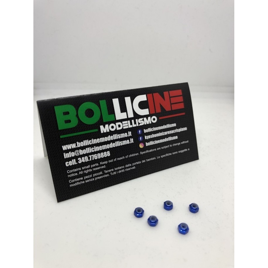 Bollicine dadi ruota MiniZ in alluminio Blu 2mm  4pz